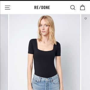 Black Square-neck RE/DONE Bodysuit!